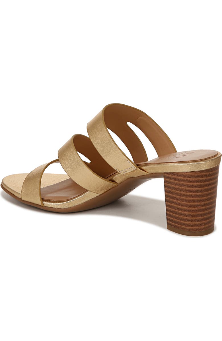 Naturalizer Beaming Block Heel Slide Sandal, Alternate, color, Dark Gold Faux Leather