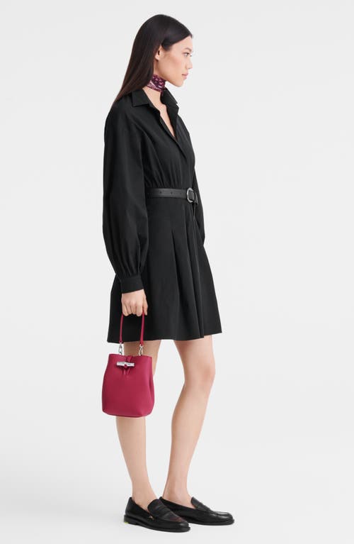 Longchamp Xs Le Roseau Bucket Bag In Beetroot
