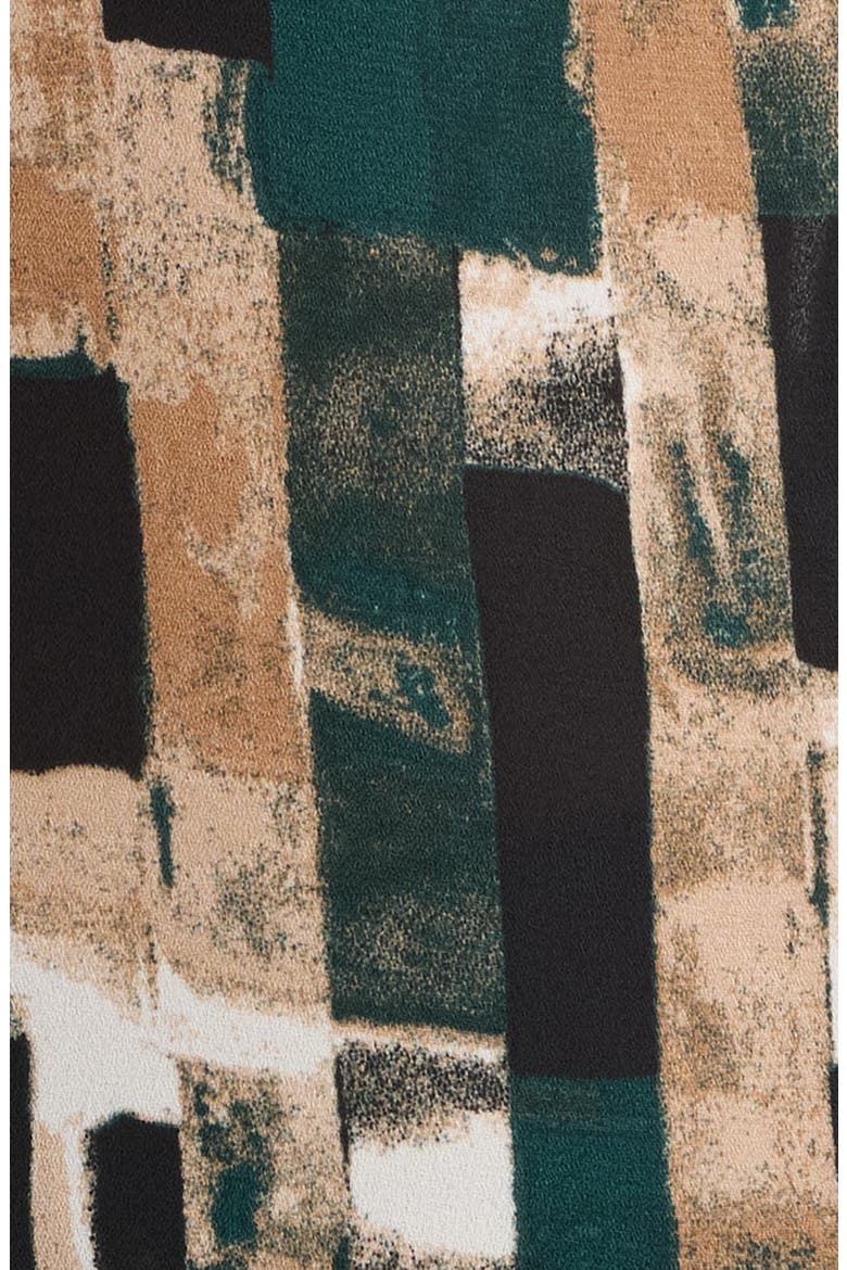 Geo Print Collared Popover Shirt, Alternate, color, ANNE BLACK/ PINE FOREST MULTI