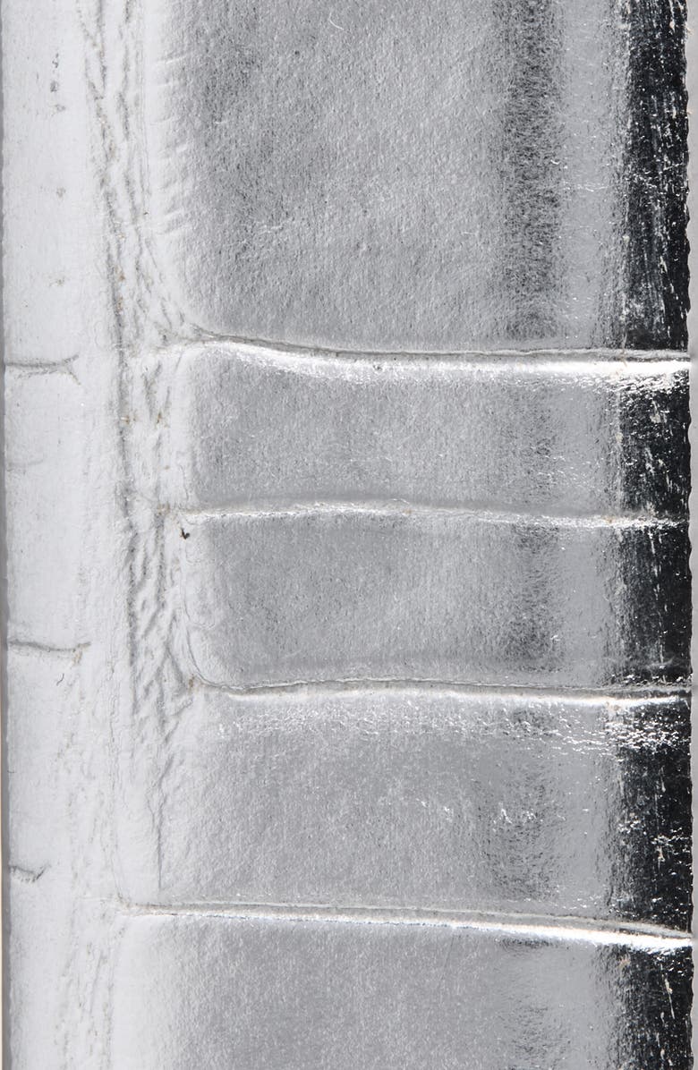 Déhanche Mija Metallic Croc Embossed Belt, Alternate, color, Silver Croco/ Gold Hardware