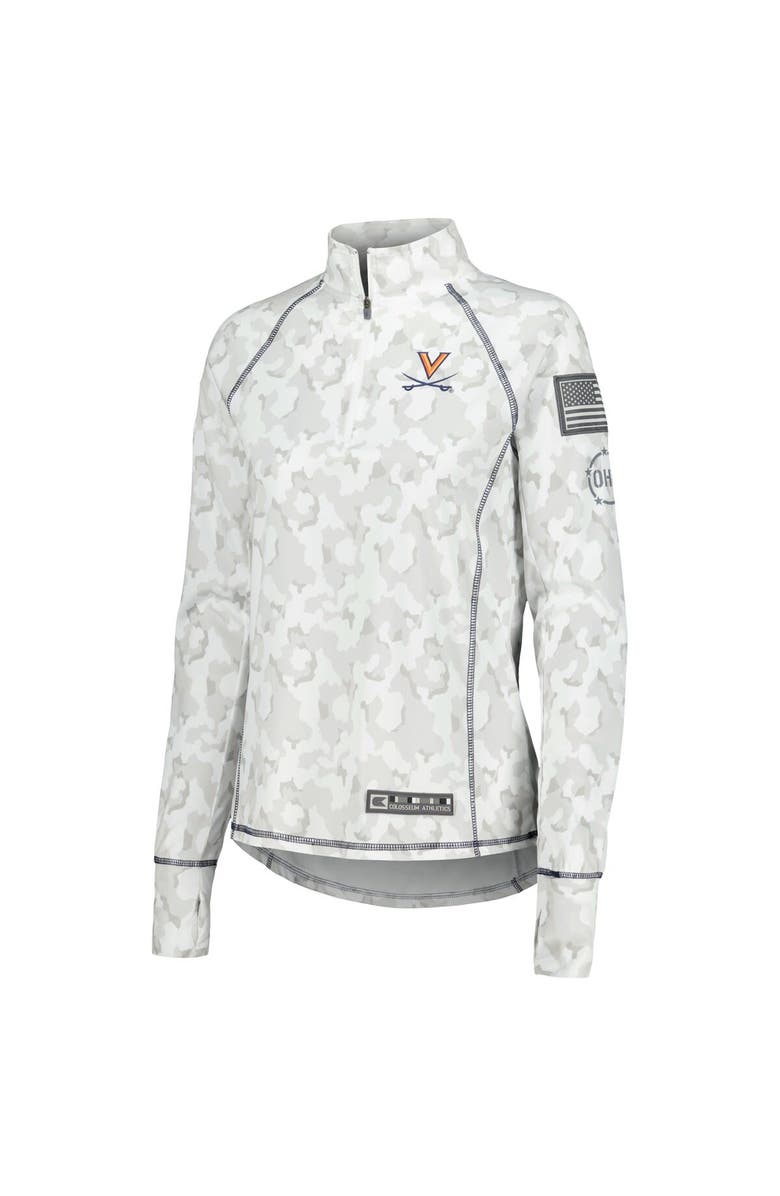COLOSSEUM Women's Colosseum Camo Virginia Cavaliers OHT Military Appreciation Officer Arctic Lightweight Quarter-Zip Top, Alternate, color, Camo