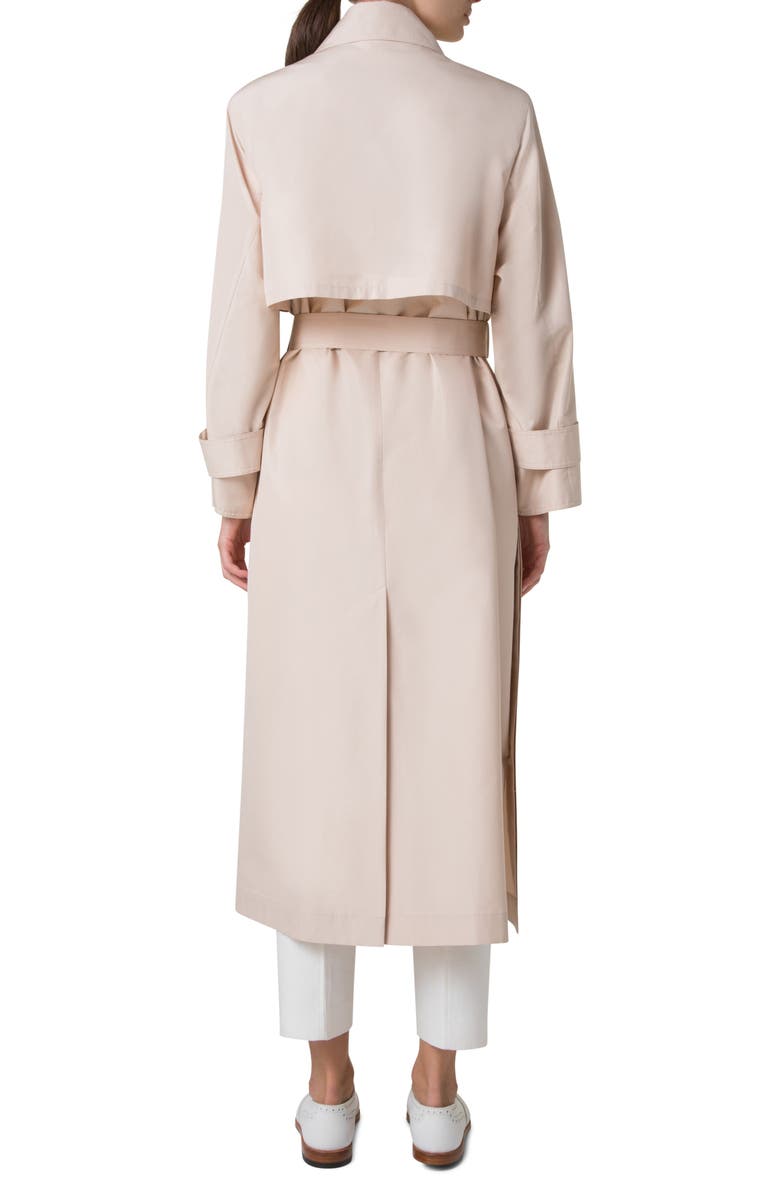Akris Haider Silk Taffeta Trench Coat, Alternate, color, Sand