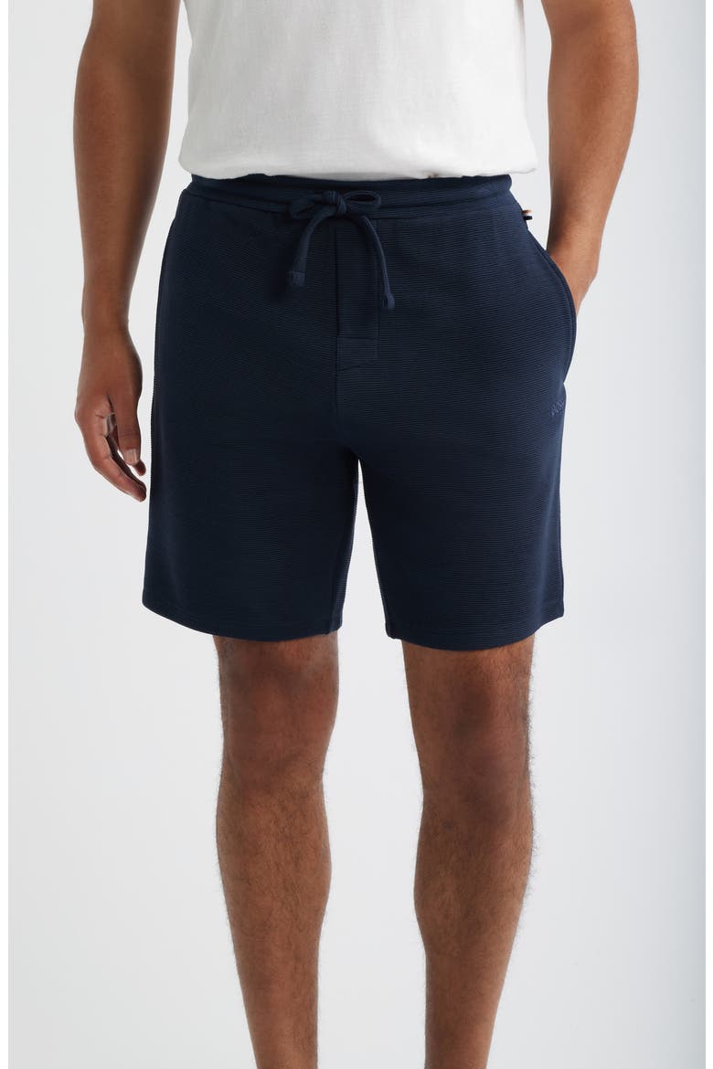 Ribbed Pajama Shorts, Main, color, DARK BLUE