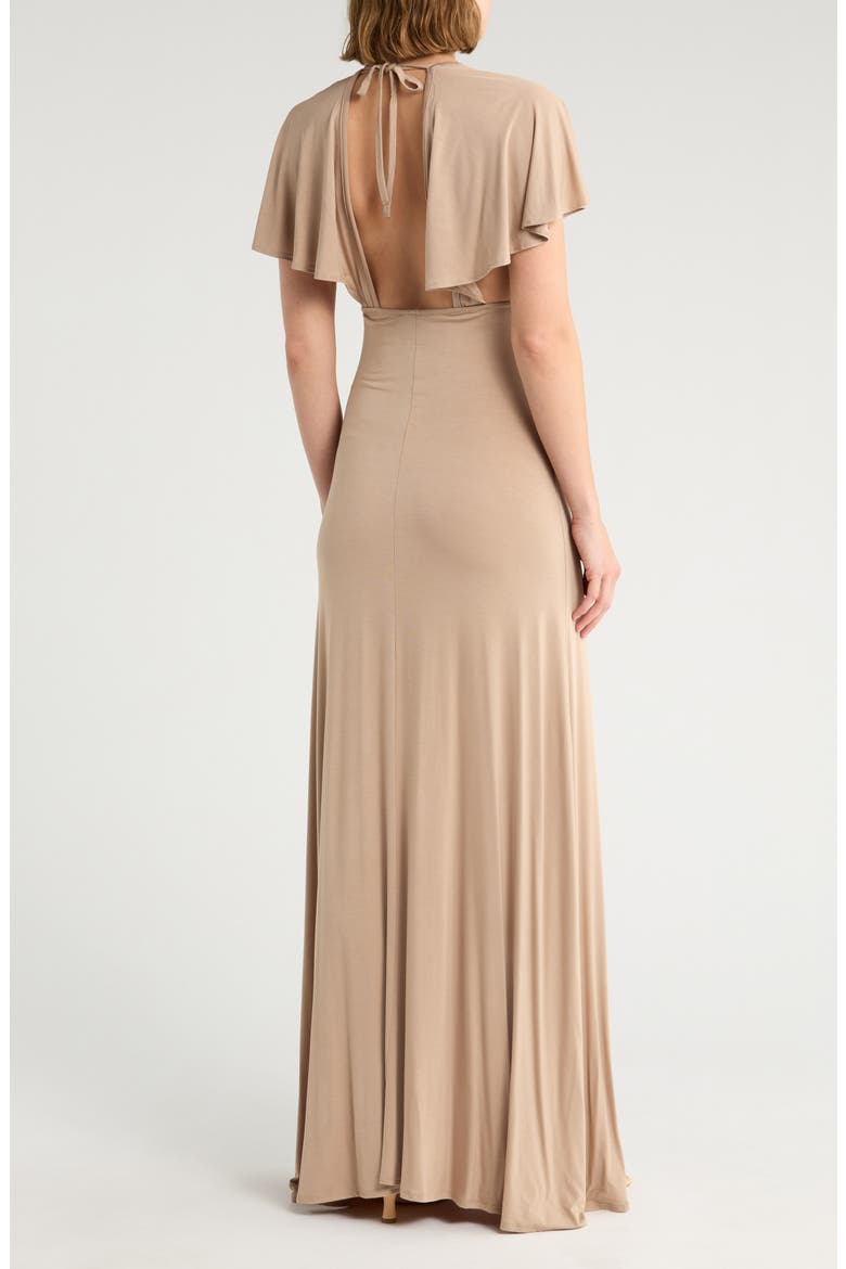 Dolman Sleeve Cutout Maxi Dress, Alternate, color, ALMOND PONTE