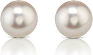 The Pearl Source 8.0-8.5mm Certified Hanadama Akoya Round Pearl Stud Earrings