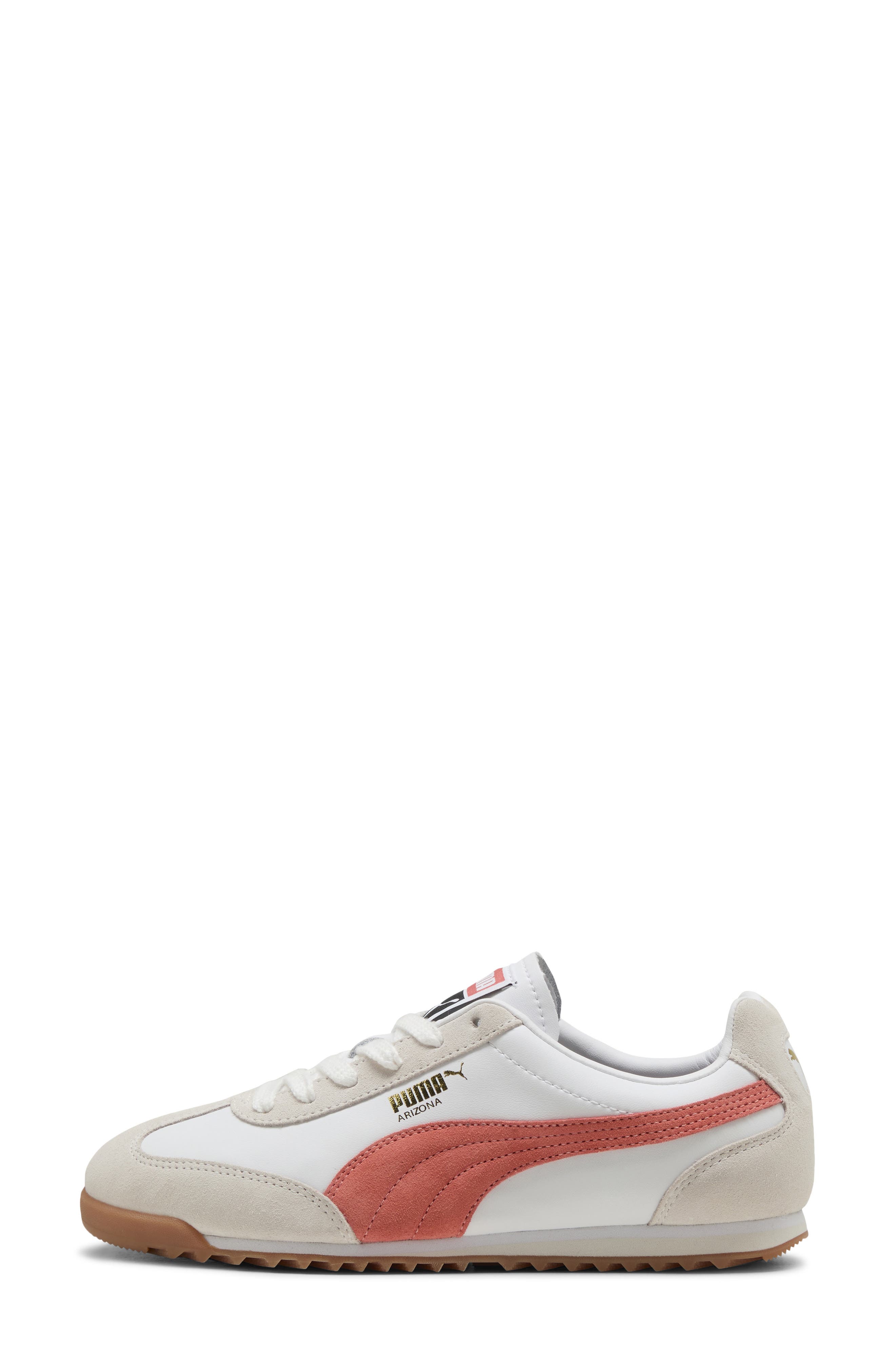 Arizona Retro Sneaker, Alternate, color, PUMA WHITE/ RED GLAMOUR/ GUM