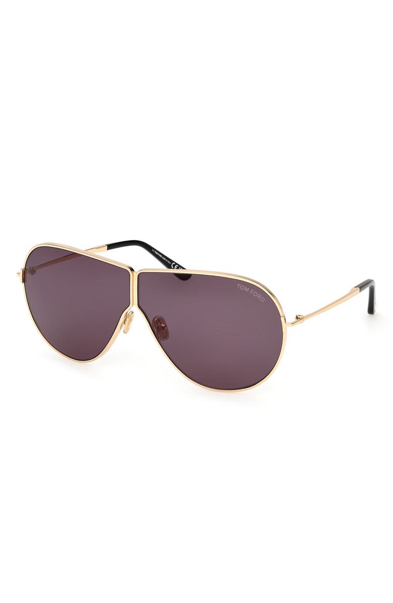 TOM FORD Keating 71mm Oversize Pilot Sunglasses, Alternate, color, Shiny Deep Gold / Smoke
