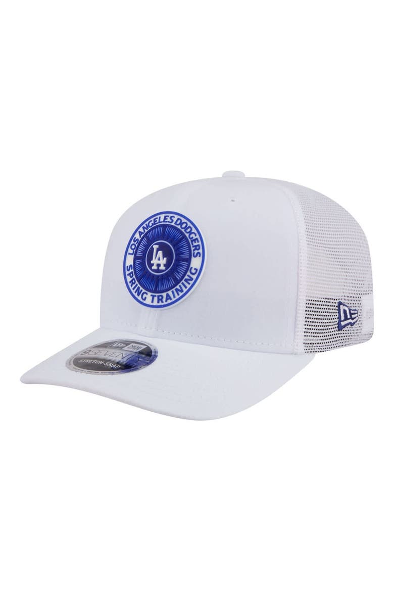 Men's New Era  White Los Angeles Dodgers 2026 Spring Training Fan Pack 9SEVENTY Adjustable Trucker Hat, Main, color, White