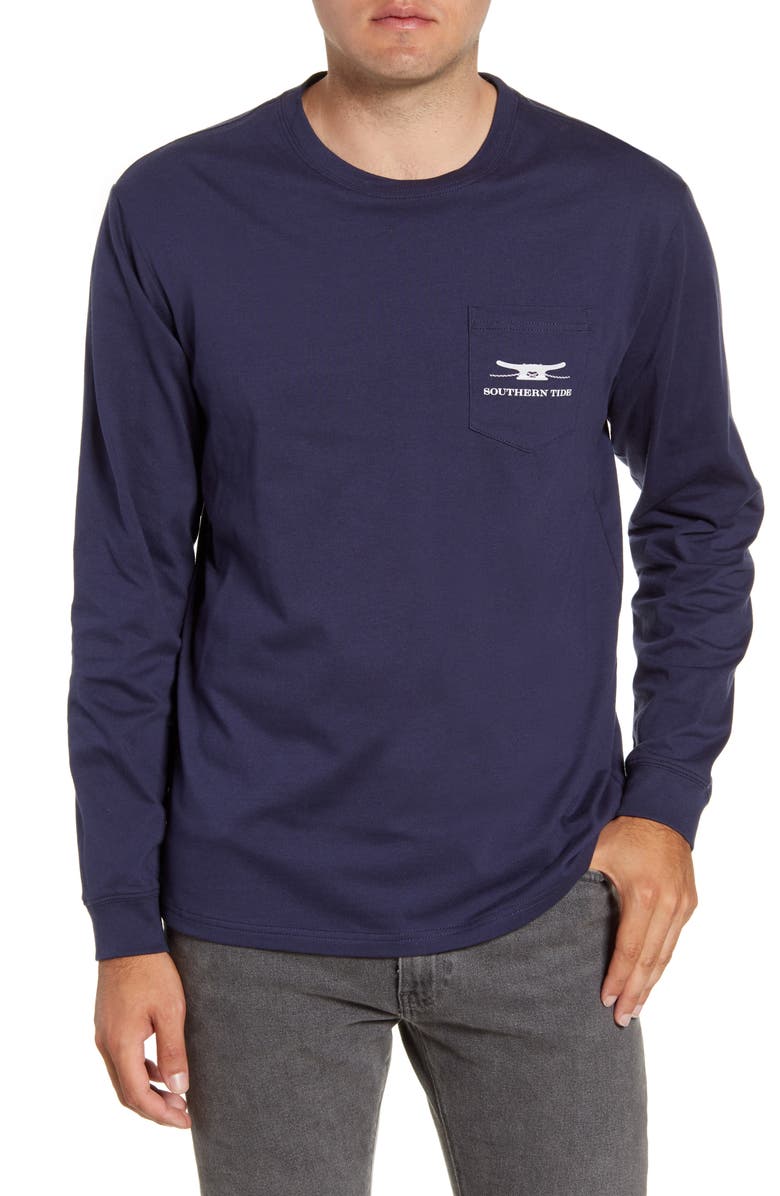 Southern Tide Skipjack Rope Long Sleeve Pocket T-Shirt, Main, color,