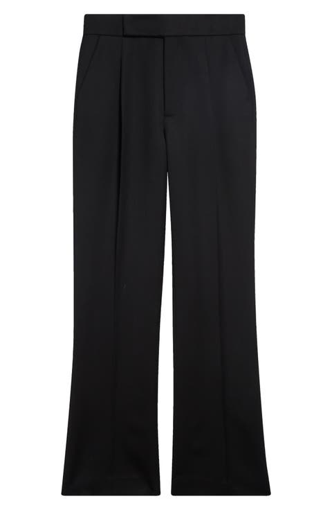70s Pleated Virgin Wool Satin Trousers