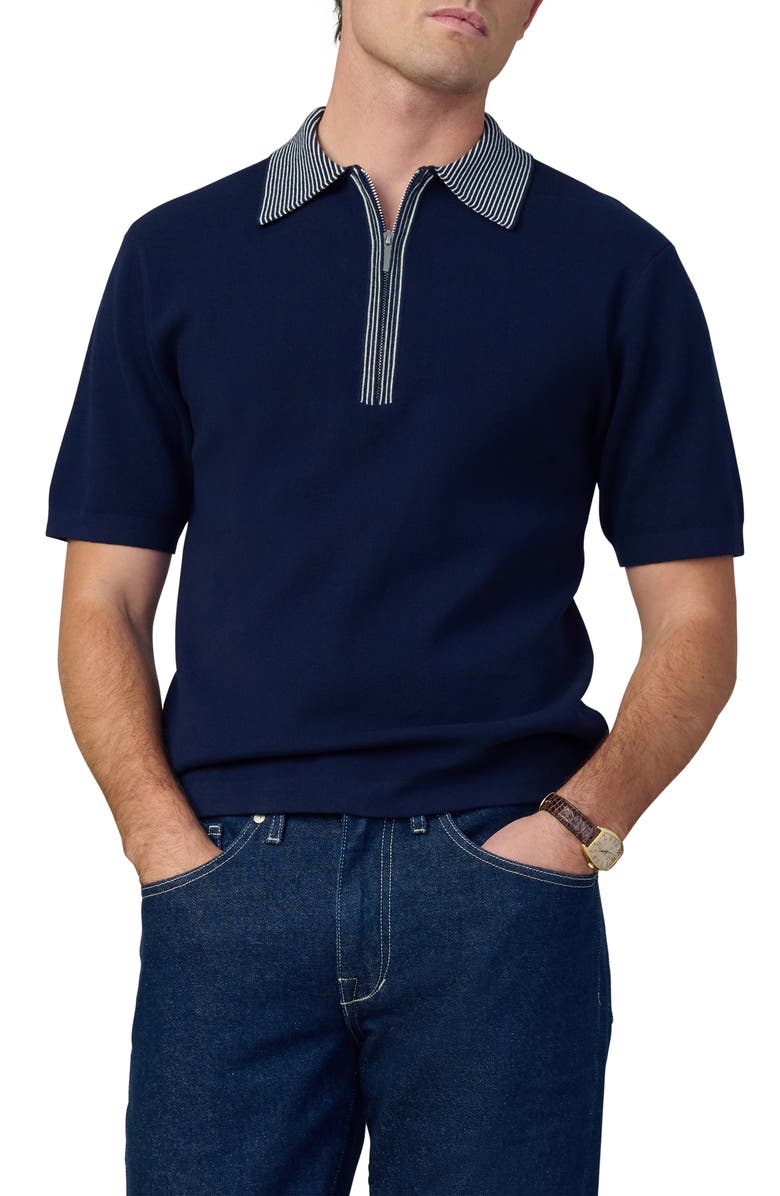 Joe's Jeans Retro Quarter Zip Polo, Main, color, True Navy