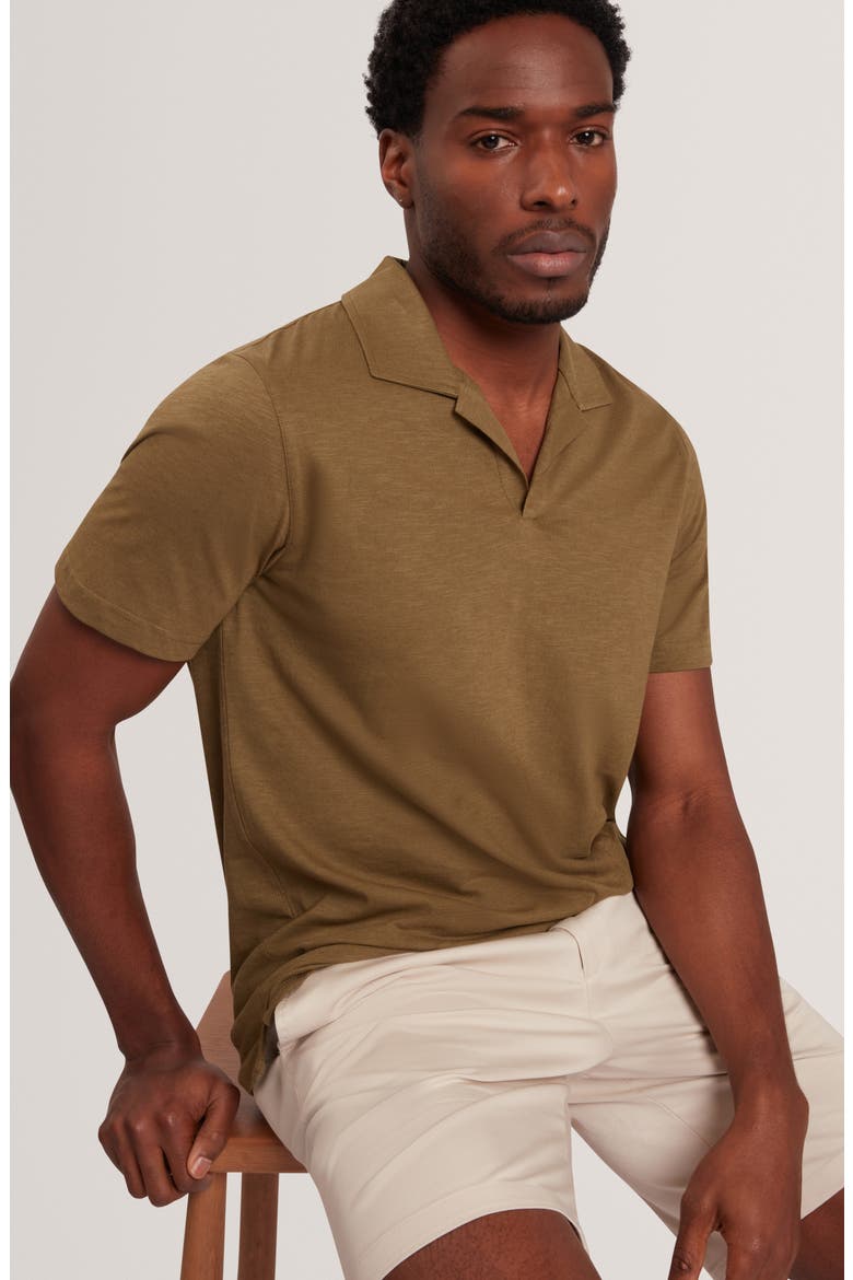 Anito Cotton & Linen Polo, Alternate, color, OLIVE