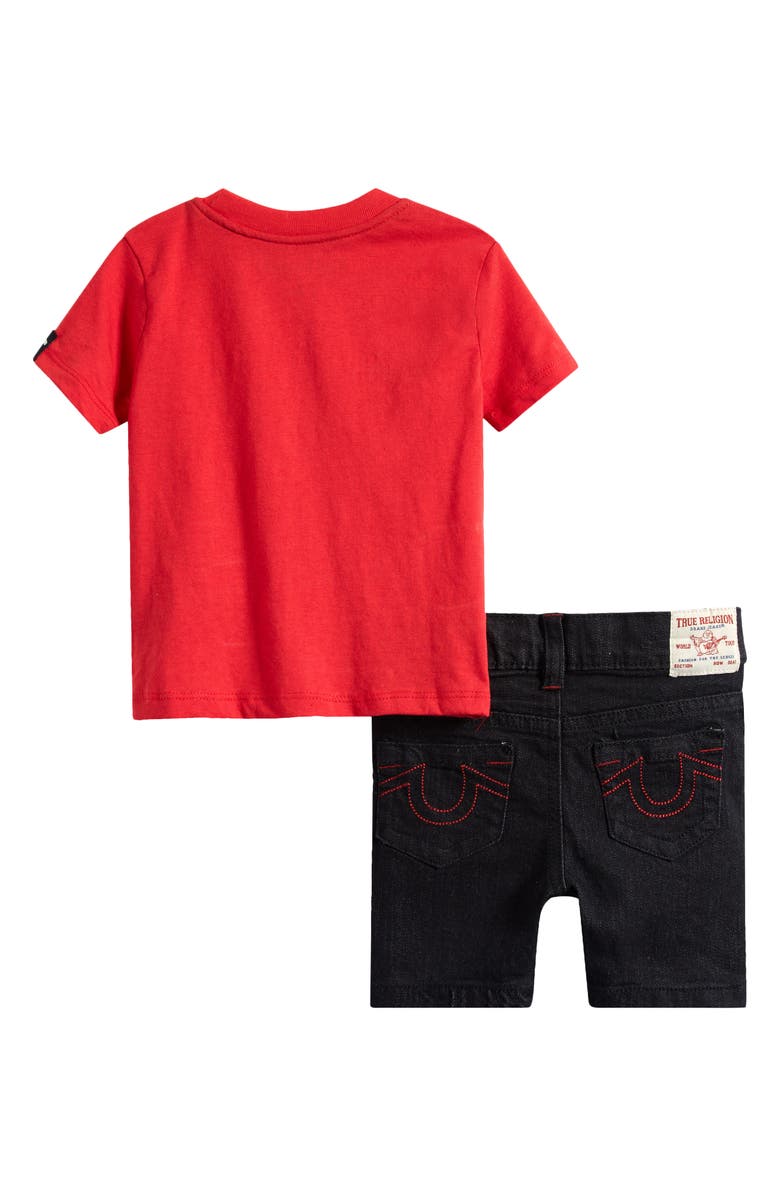 True Religion Embossed T-Shirt & Denim Shorts Set, Alternate, color, 