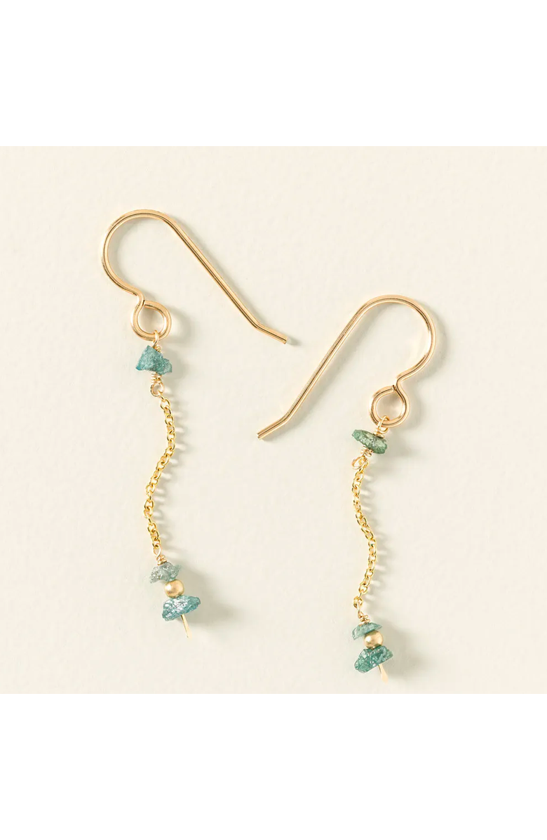 Uncommon Goods Delicate Raw Blue Diamond Earrings, Alternate, color, Silver