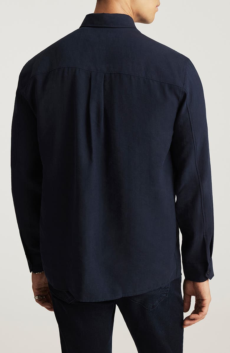 Mavi Jeans Long Sleeve Button-Up Shirt, Alternate, color, Total Eclipse