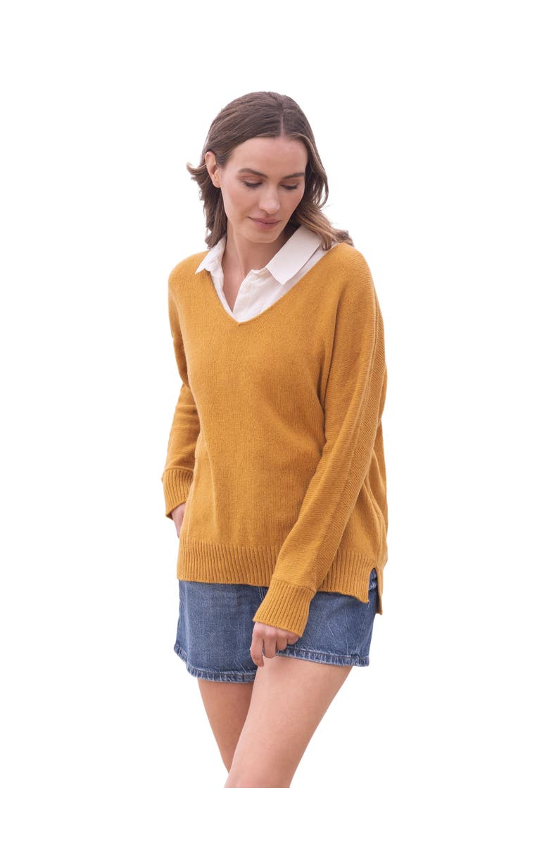 Celtic & Co. Alpaca Merino Slouch V-Neck Sweater, Main, color,