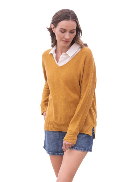 Alpaca Merino Slouch V-Neck Sweater