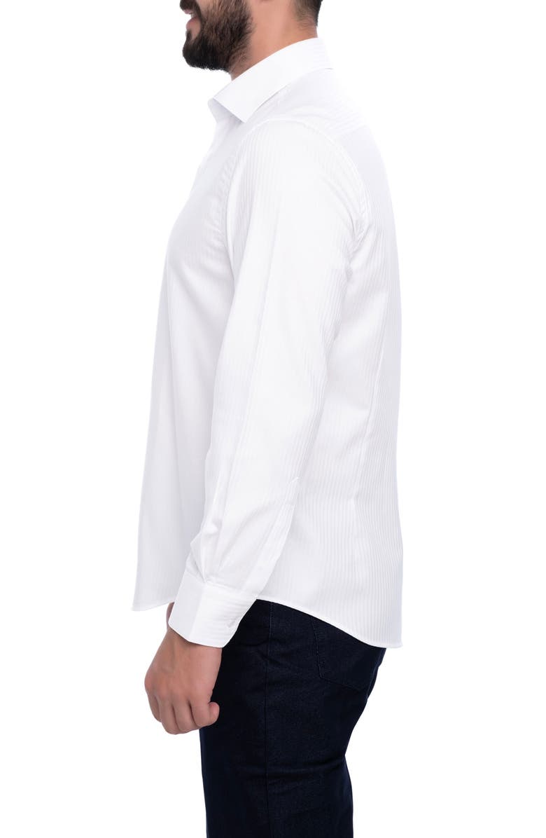 VELLAPAIS Barton Slim Fit Cotton Dress Shirt, Alternate, color, White
