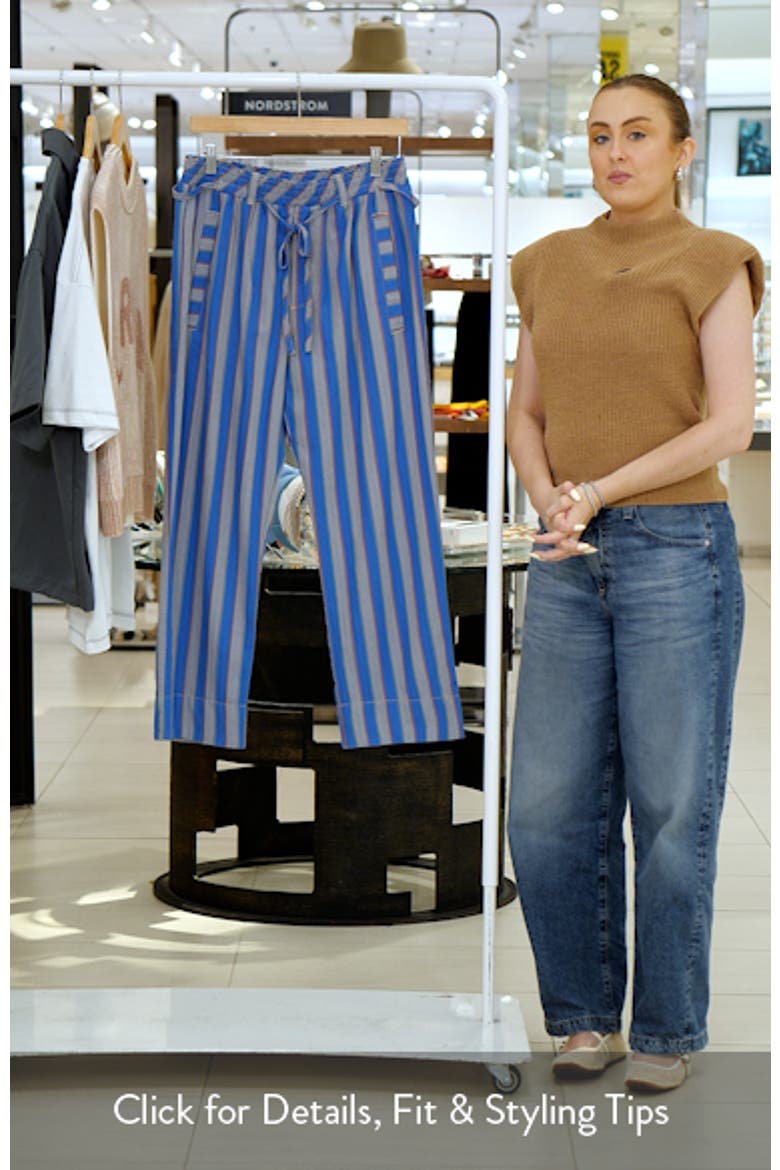 Marielle Stripe Cotton Drawstring Pants video