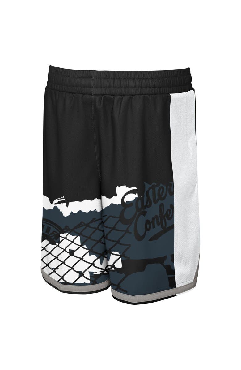 Outerstuff Youth Black Brooklyn Nets Fade Away Shorts, Alternate, color, 