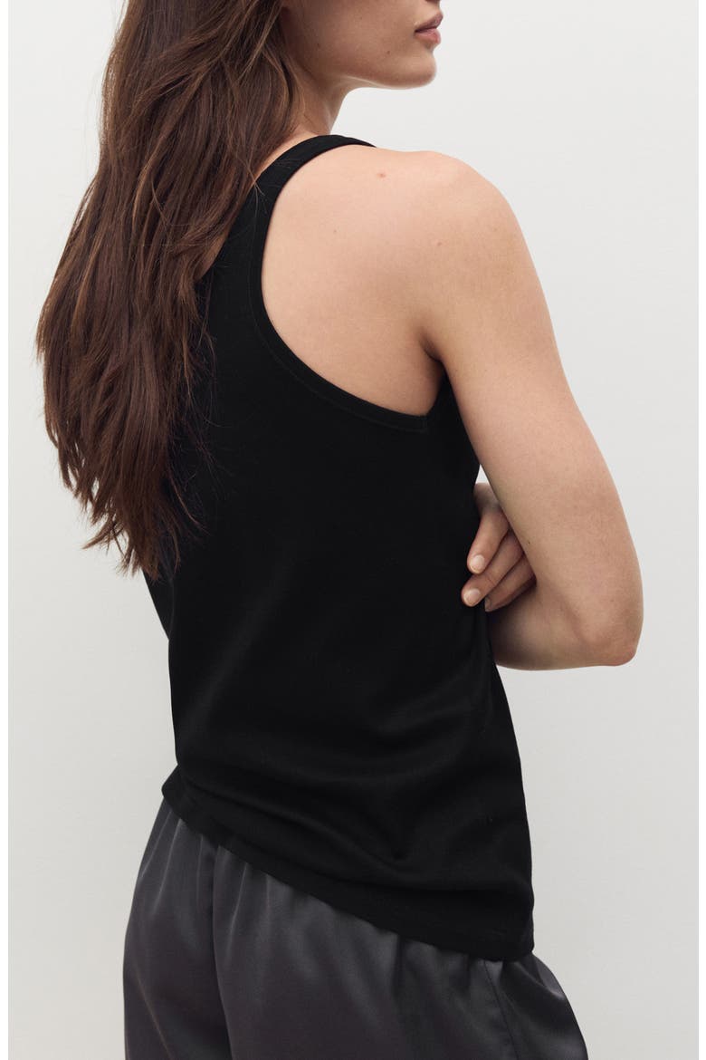 Scoop Neck Cotton Tank, Alternate, color, BLACK