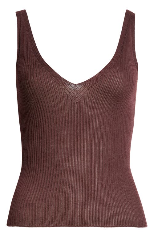 Johnstons Of Elgin Superfine Cashmere Rib Sweater Tank In Brown