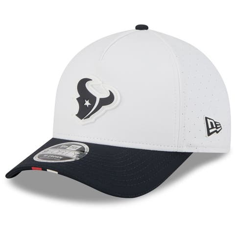 Men's New Era  White/Navy Houston Texans 2025 NFL Training Camp A-Frame 9FORTY Adjustable Hat