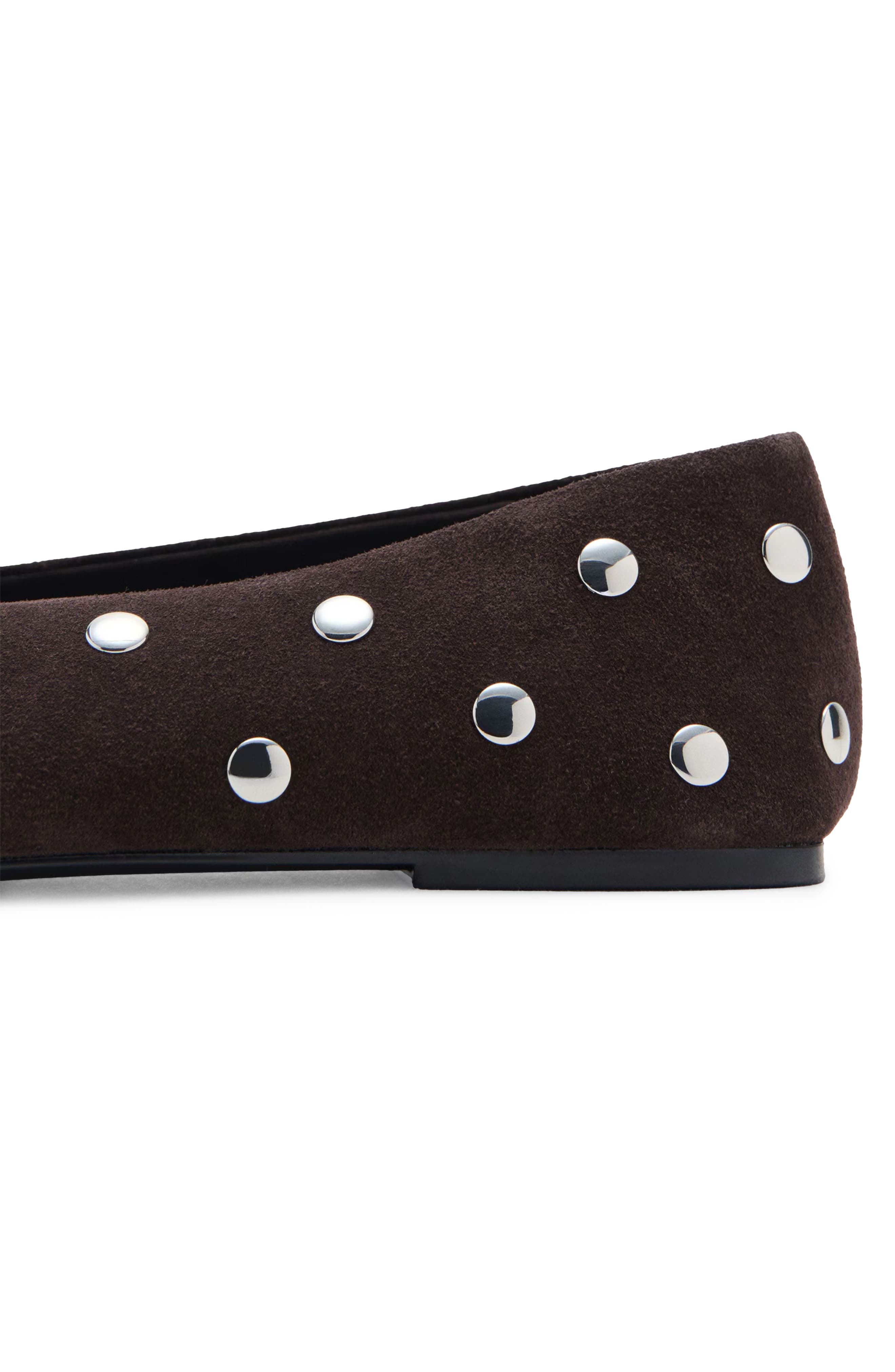 Savoir Studded Mesh Flat, Alternate, color, CHOCOLATE