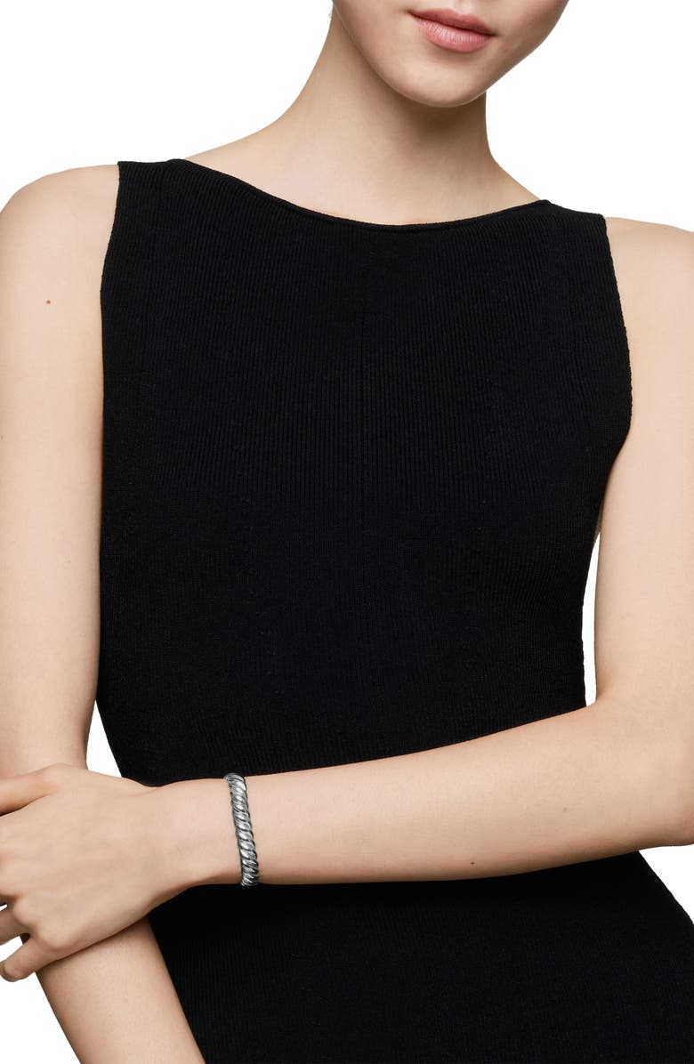 David Yurman Sculpted Cable Bracelet in Sterling Silver, 8.5mm, Alternate, color, Sterling Silver