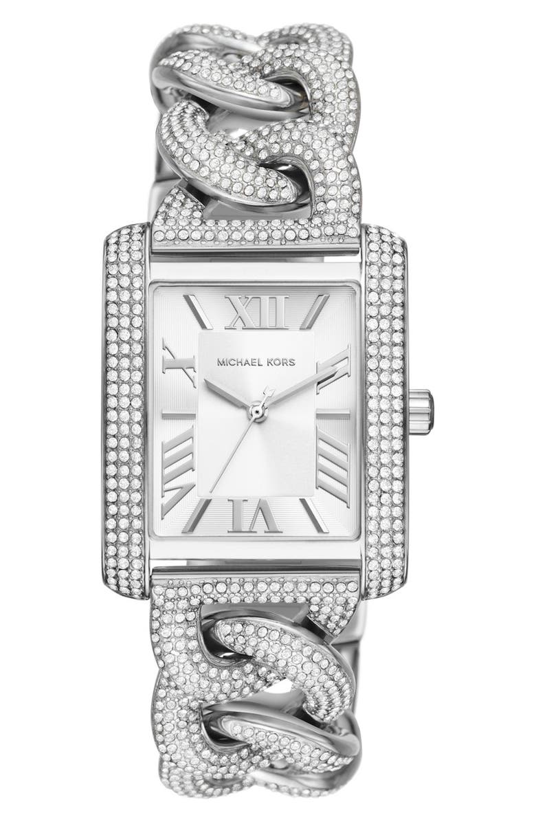Michael Kors Emery Crystal Chain Bracelet Watch, 40mm, Main, color,