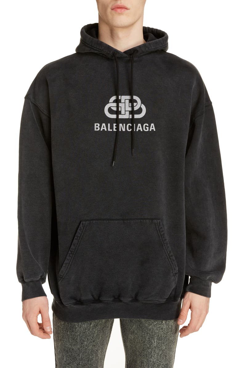 Balenciaga BB Logo Hooded Sweatshirt, Main, color,