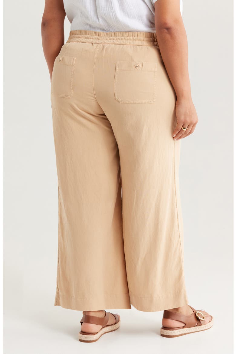Linen Blend Crop Pants, Alternate, color, TAN SHORE