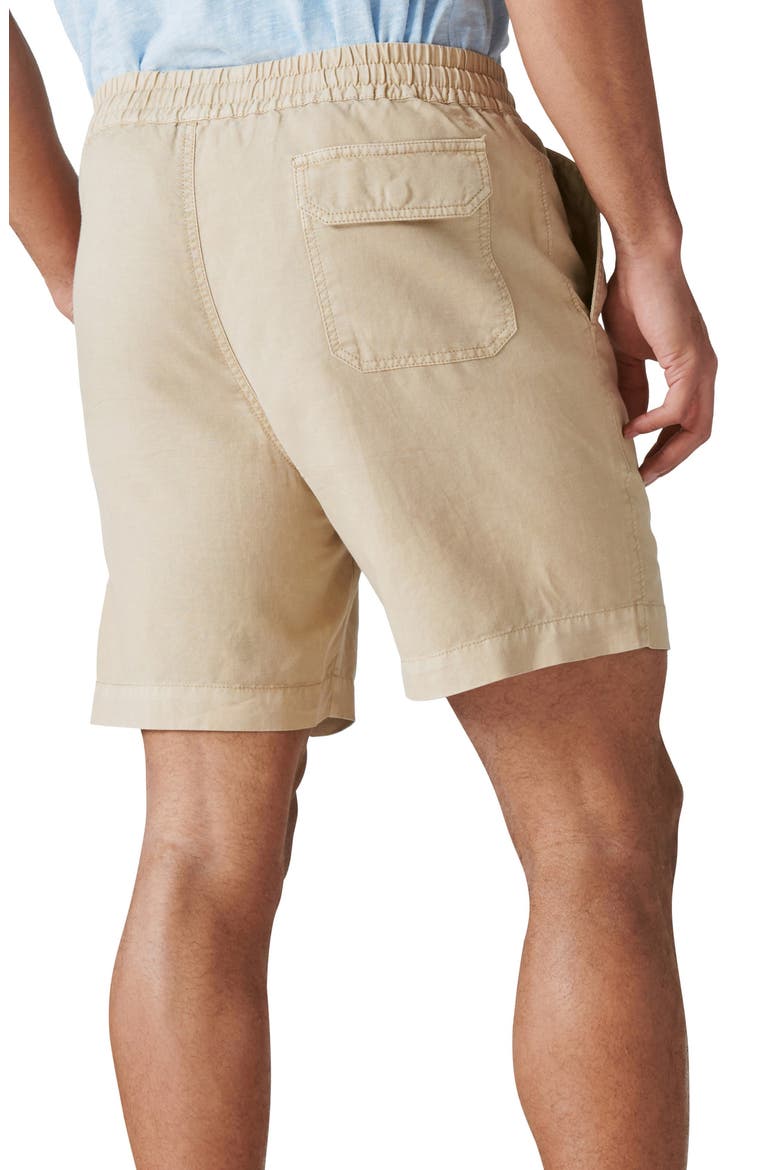 Drawstring Waist Cotton & Linen Short, Alternate, color, ALUMINUM
