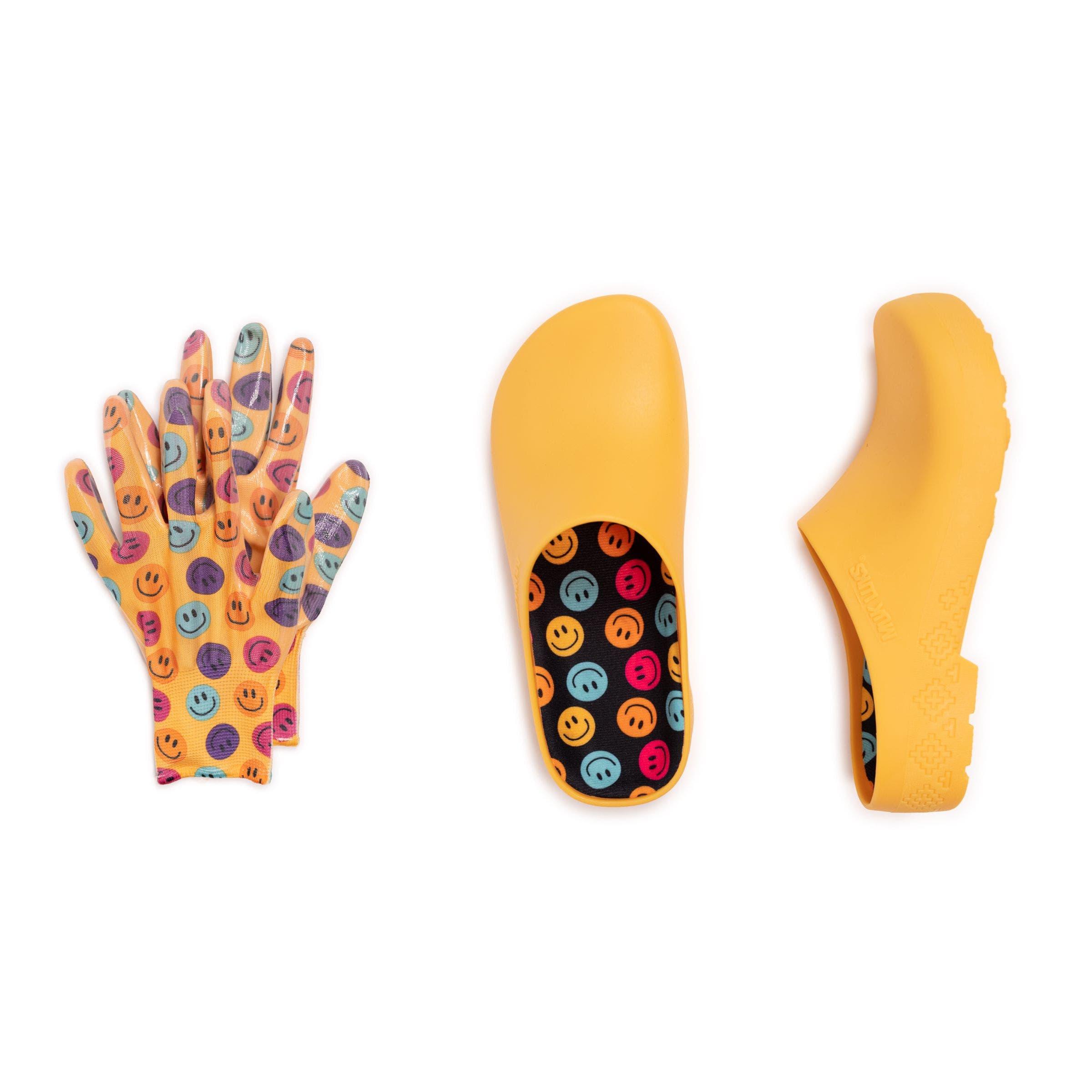 Muk Luks Garden Clog And Glove Set In Yellow
