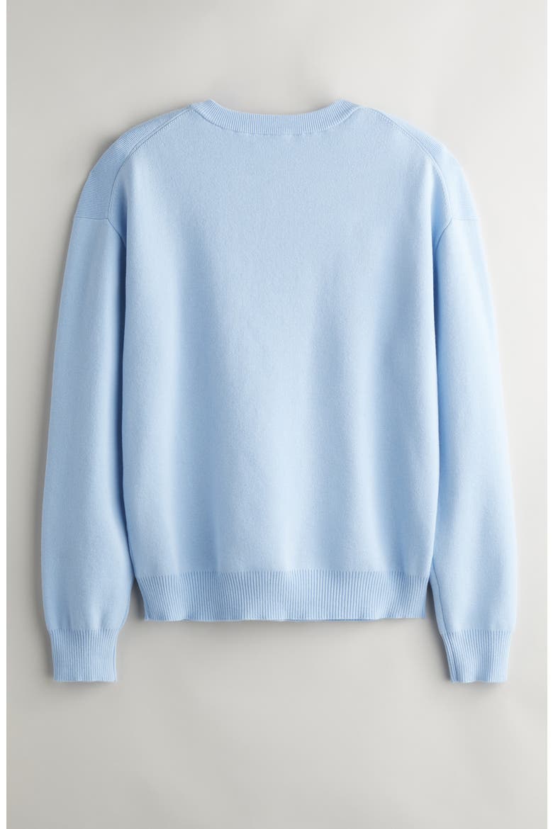 Relaxed Fit Crewneck Cotton Blend Sweater, Alternate, color, BLUE THREAD