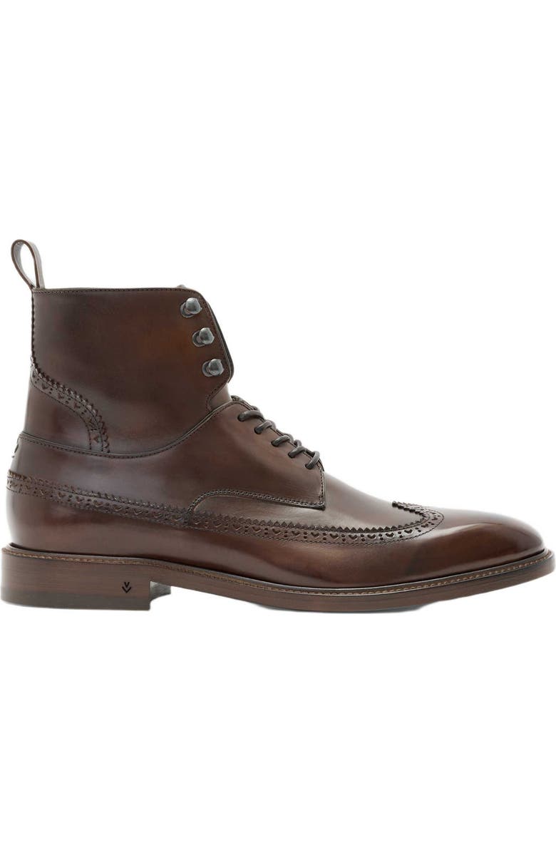 John Varvatos Harrison Longwing Leather Boot, Alternate, color, Wood Brown