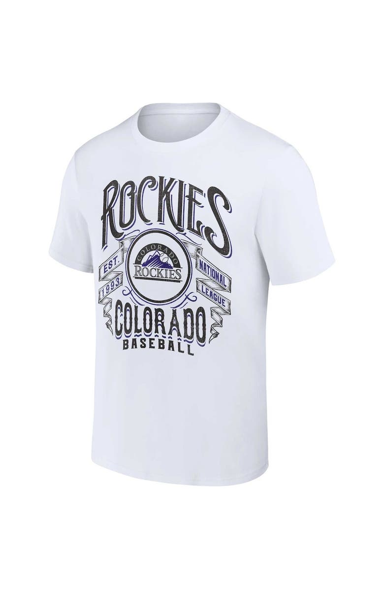 Darius Rucker Collection by Fanatics Men's Darius Rucker Collection by Fanatics White Colorado Rockies Distressed Rock T-Shirt, Alternate, color, White