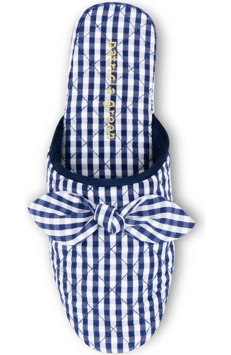 patricia green Zoe Gingham Quilted Slipper, Alternate, color, Navy