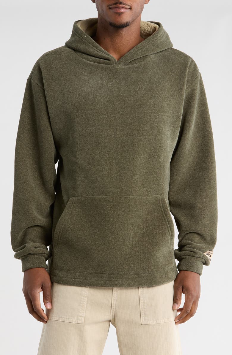 FLEECE FACTORY Baby Rib Knit Pullover Hoodie, Main, color, Olive Green