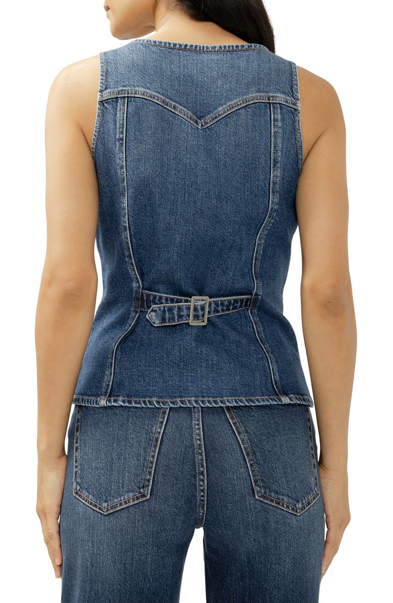 Silver Jeans Co. Longline Denim Vest, Alternate, color, Clapham