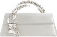 L’alingi Oasis Crystal Handle Satin Clutch