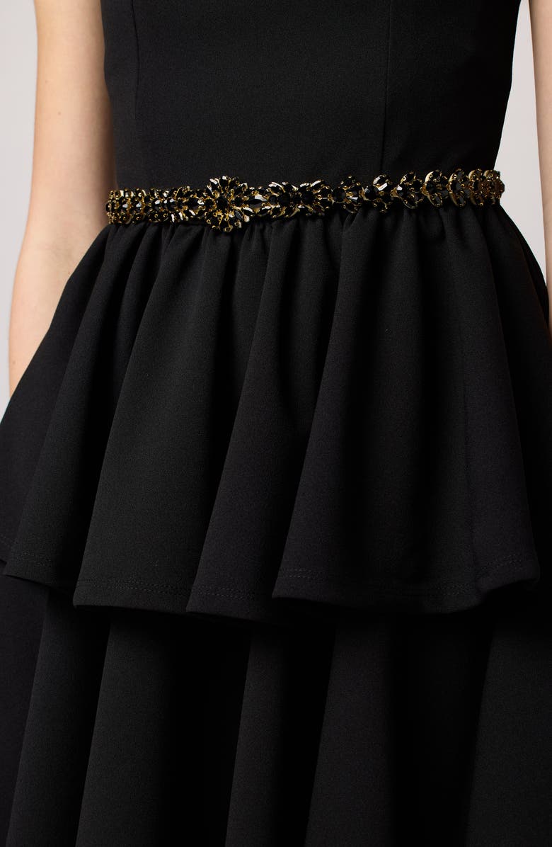 Un Deux Trois Kids' Tiered Embellished Crepe Dress, Alternate, color, 