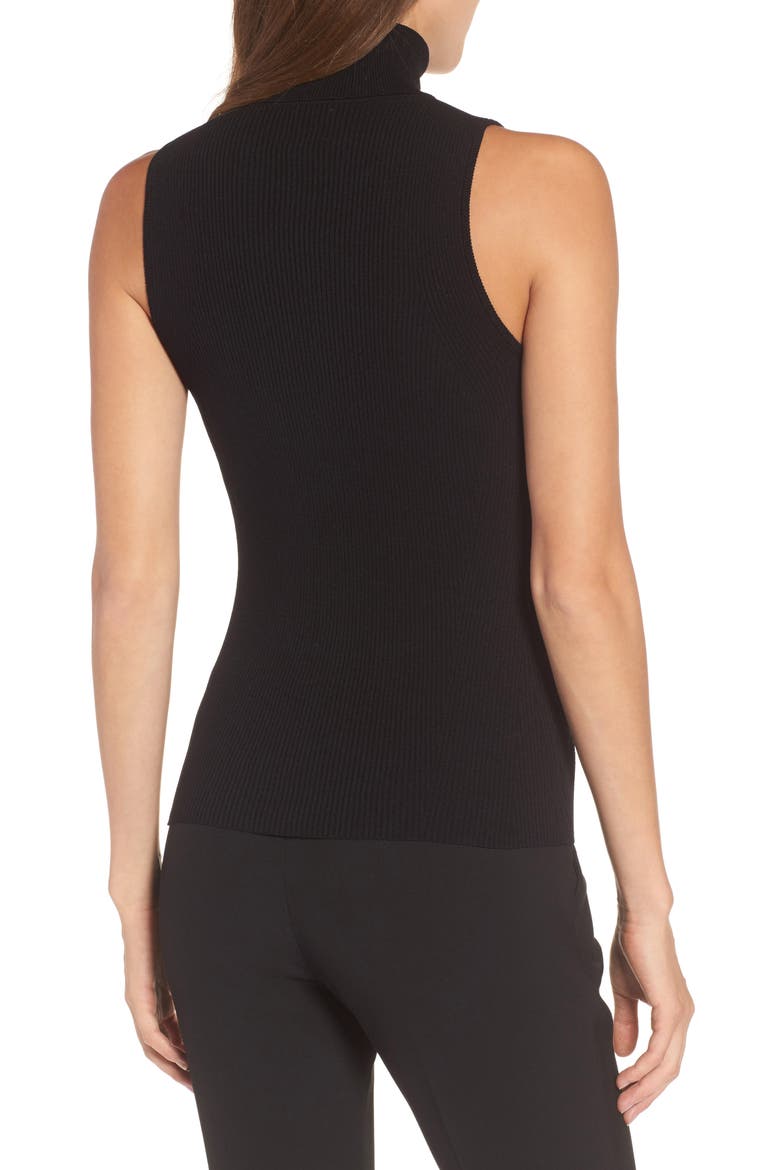 Sleeveless Turtleneck Top, Alternate, color, BLACK