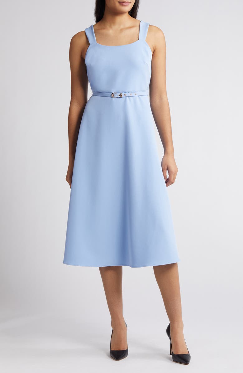 Anne Klein Belted A-Line Midi Dress, Main, color,