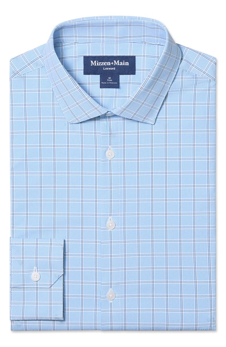 Mizzen+Main Leeward Trim Fit Skyline Hampton Plaid Button-Up Shirt, Alternate, color, Skyline Blue Hampton Plaid