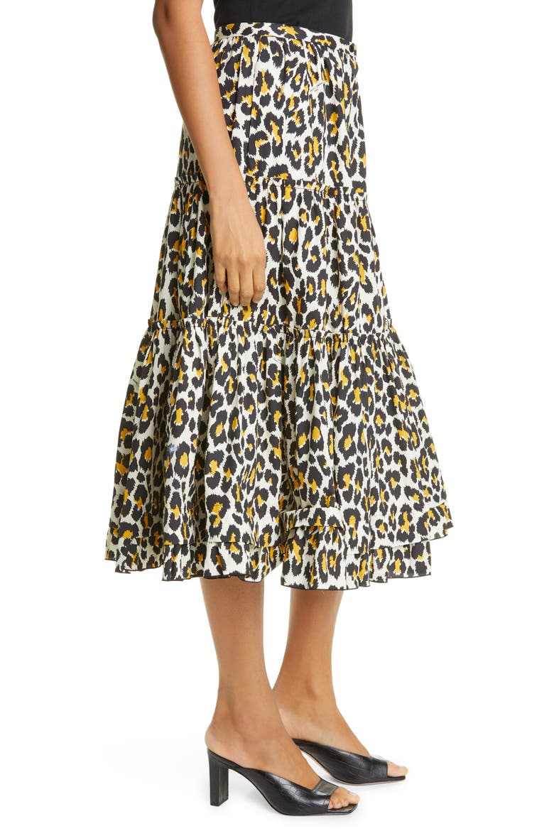 The Prairie Leopard Print Midi Skirt, Alternate, color, NATURAL MULTI