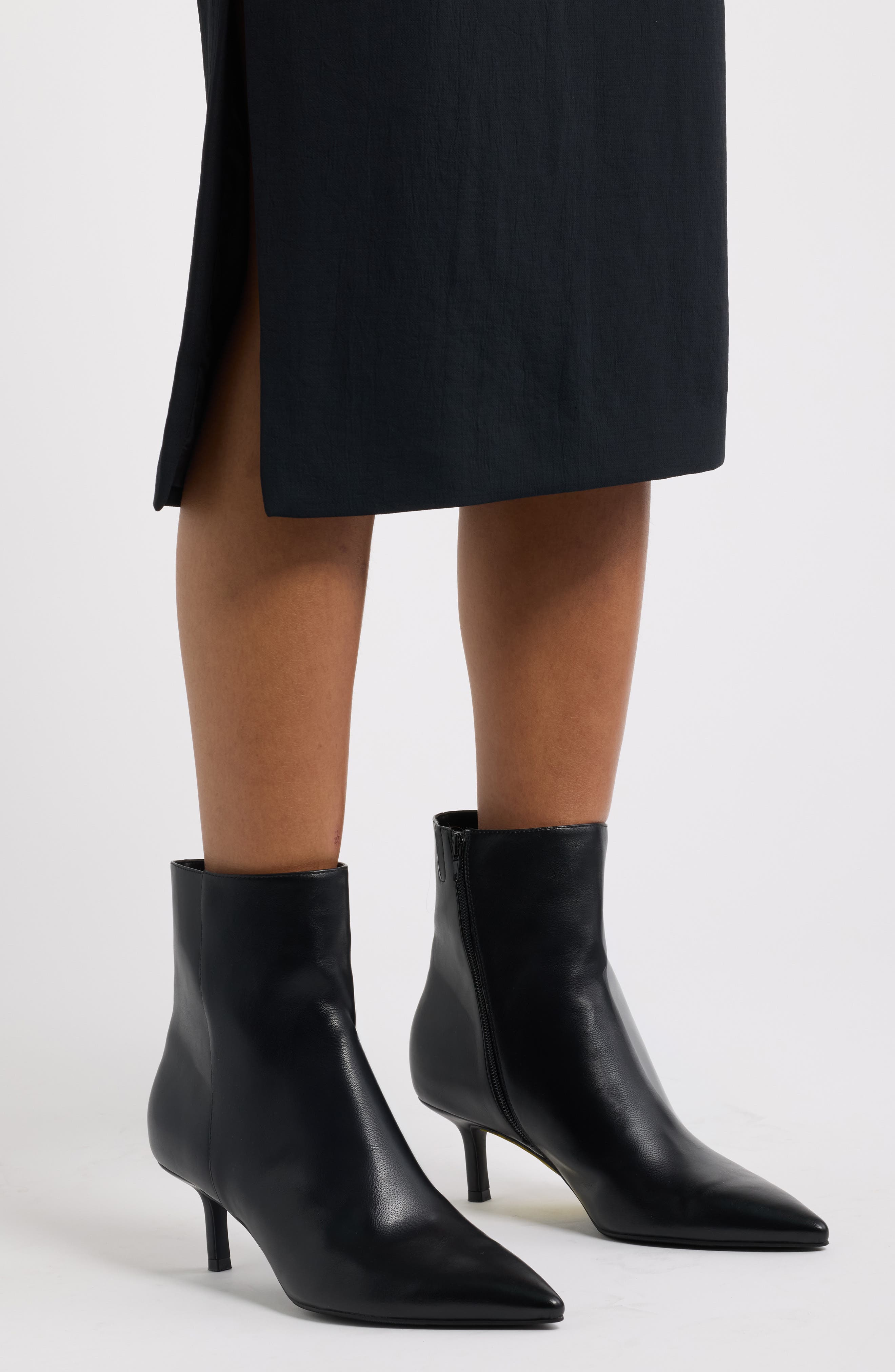 Ember Faux Leather Short Boot, Alternate, color, BLACK