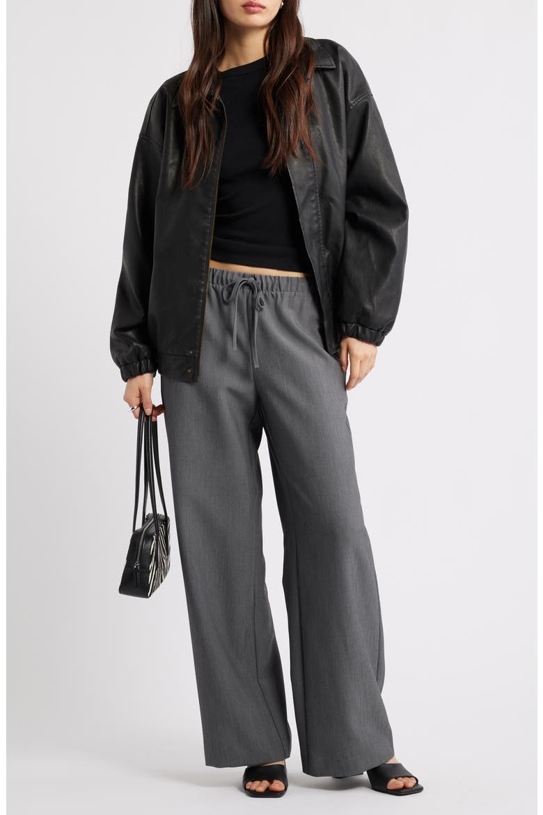 Icon Pull-On Wide Leg Pants, Alternate, color, GREY MAGNET
