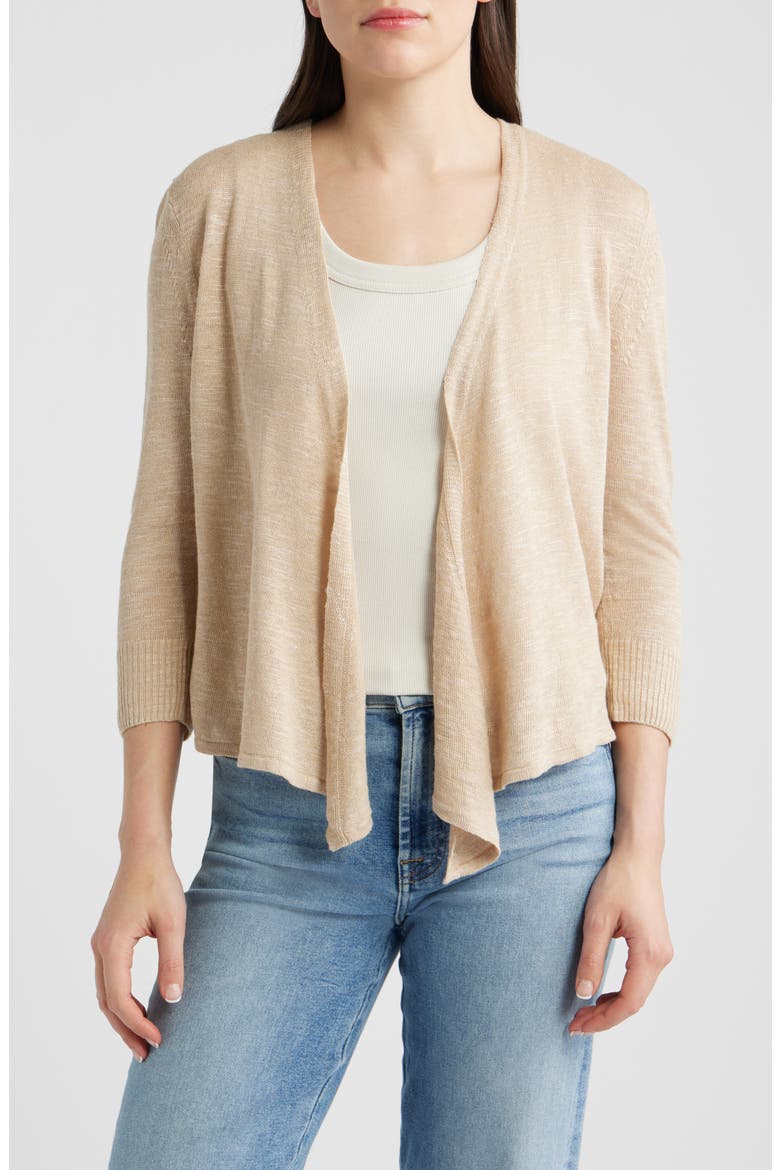Slub Knit 4-Way Cardigan, Main, color, JUTE