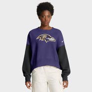 Nike Women's Nike Purple Baltimore Ravens Oversized Color-Block Pullover Sweatshirt